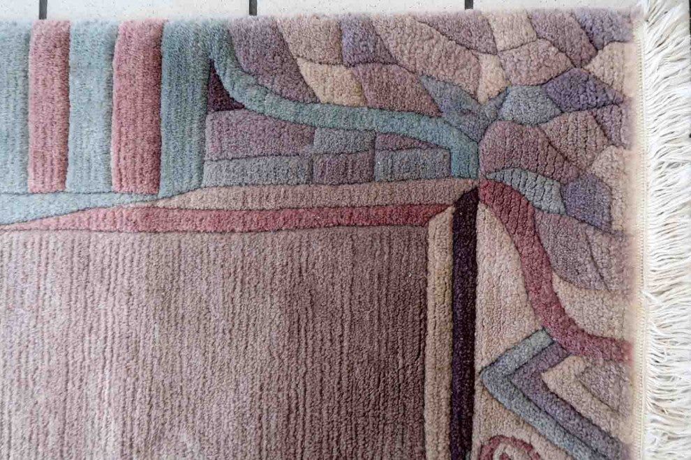Handmade Vintage Tibetan Khaden Rug 4'x5.9', 122cmx180cm 1960s