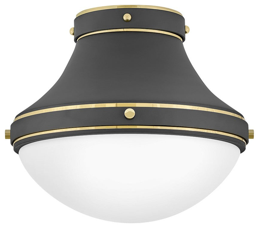 Hinkley Oliver 1-Light Small Flush Mount 39051DMG, Dark Matte Gray