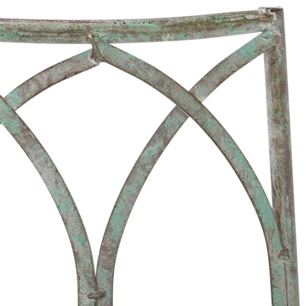 Safavieh Abia Wrought Iron 50" W Outdoor Tree Bench Antique Green