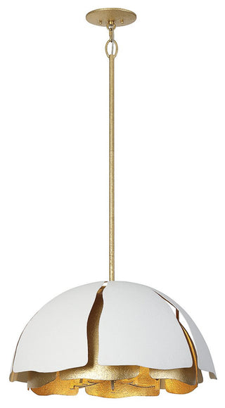 Brewster Pendant, Cavalier Gold With Royal White, 5-Light
