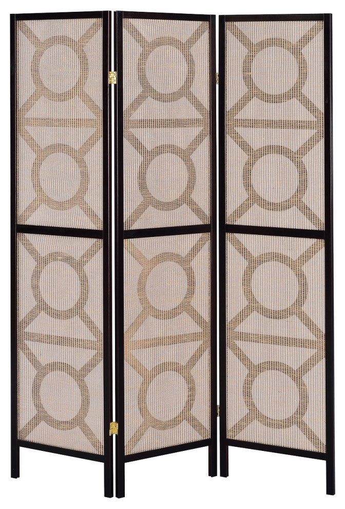3 Panel Screen, Cappuccino and Tan