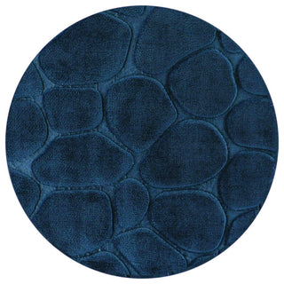 Bath Rug Memory Foam Mat 3D Pebble, Navy Blue, Contour Rug 20"x20"