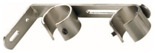 Double Curtain Rod 1 1/8"  in Black with Linea Finials, 96''