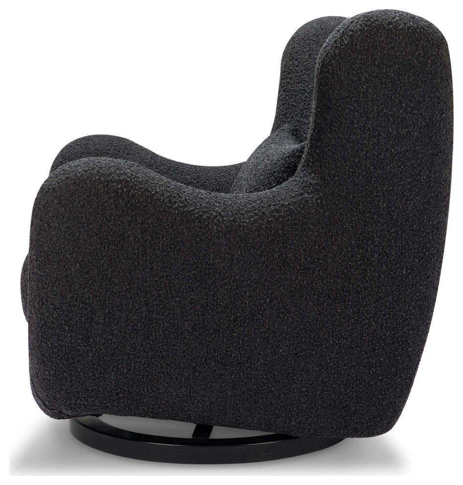 Solstice Swivel Glider, Black Boucle