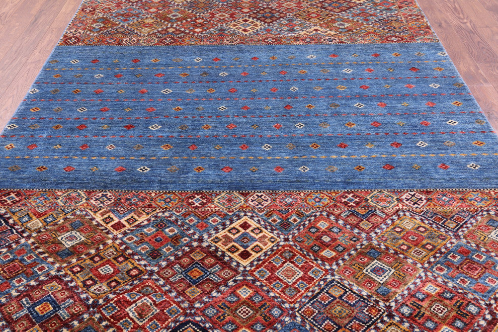 6' 9" X 9' 8" Super Kazak Khorjin Hand Knotted Wool Rug Q5343