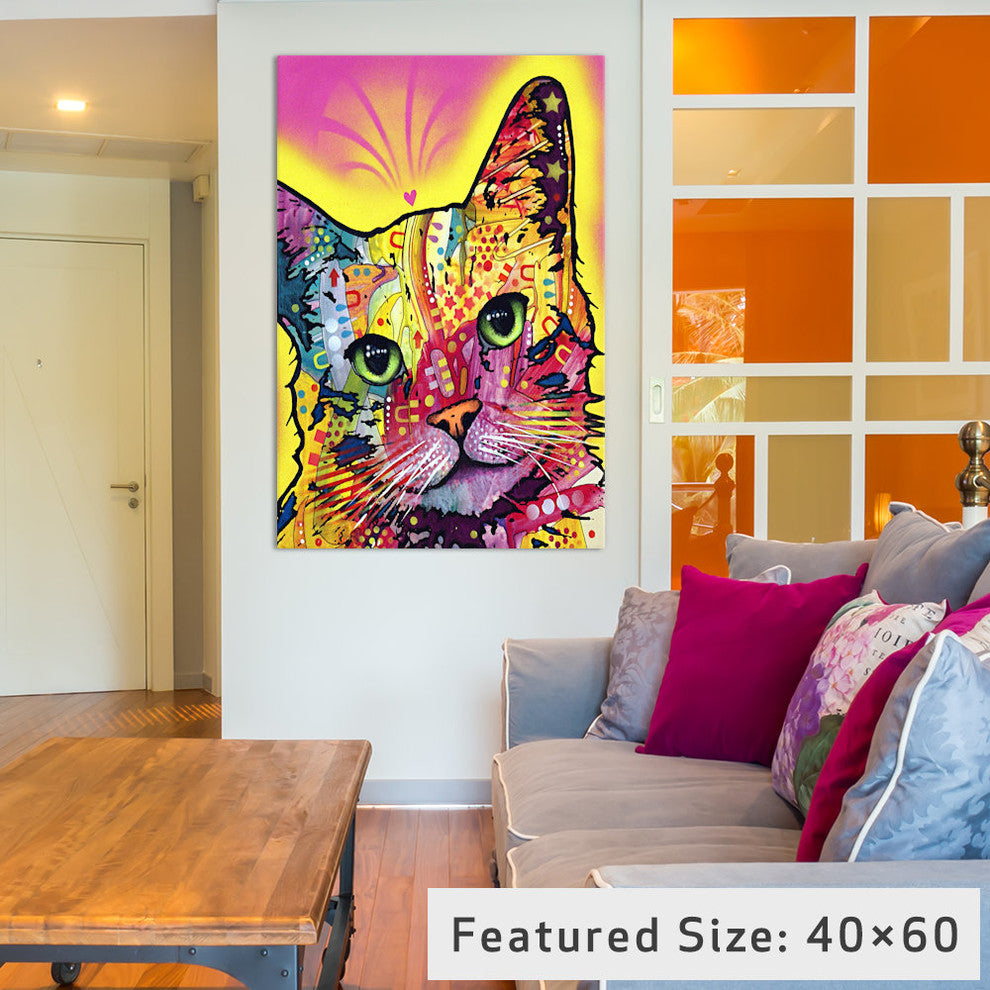 "Tilt Cat" Wrapped Canvas Art Print, 18x12x1.5