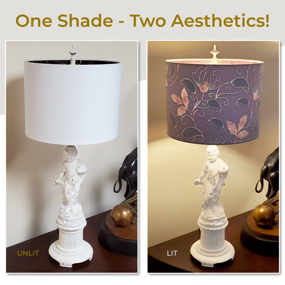 Royal Designs Modern Trendy Decorative 2-Sided Silhouette Hardback Lampshade, Go