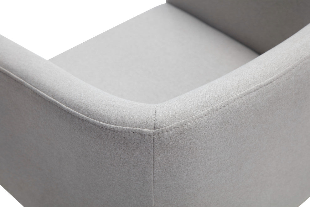 Modrest Yukon Modern Light Grey Fabric + Antique Brass Dining Chair