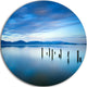 Cloudy Sky In Blue Sea, Seascape Photo Large Disc Metal Wall Art, 23"