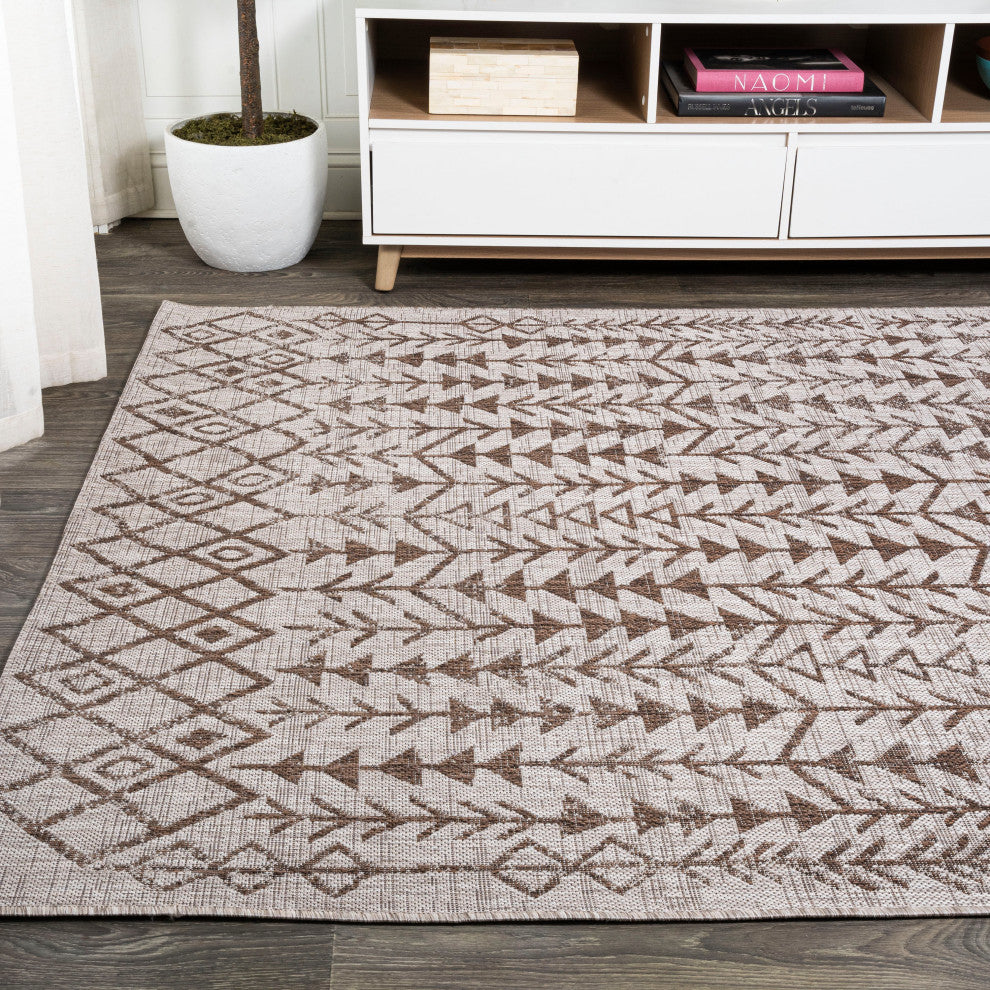 Tokay Bohemian Geometric Indoor/Outdoor Area Rug, Beige/Brown, 3' x 5'