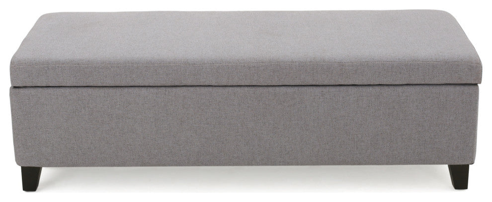 GDF Studio Charlotte Fabric Storage Ottoman, Light Gray