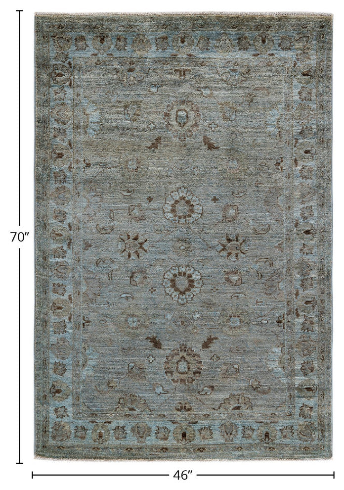 Vibrance, One-of-a-Kind Hand-Knotted Area Rug Gray, 3'10"x5'10"