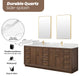 Jakarta Bath Vanity, Quartz Top No Mirror, Dark Brown Oak, 84", Double Vanity