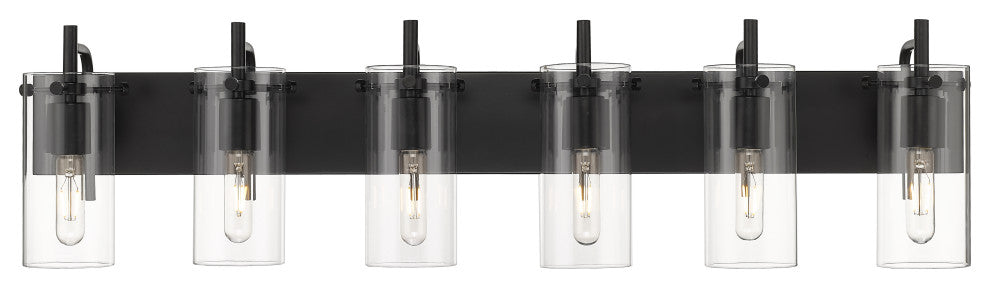 Innovations 352-6W-BK-CL-LED Press 6 Light 42" Bath Vanity Light, Matte Black