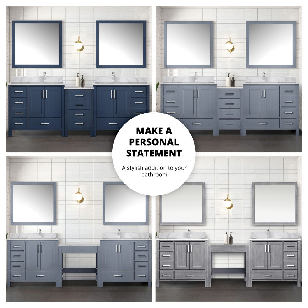 Lexora Coraline Double Bath Vanity Dark Gray 92 With Countertop, Faucet & Mirror