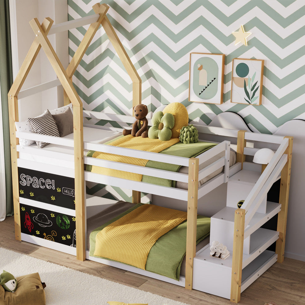Gewnee Twin over Twin House Bunk Bed