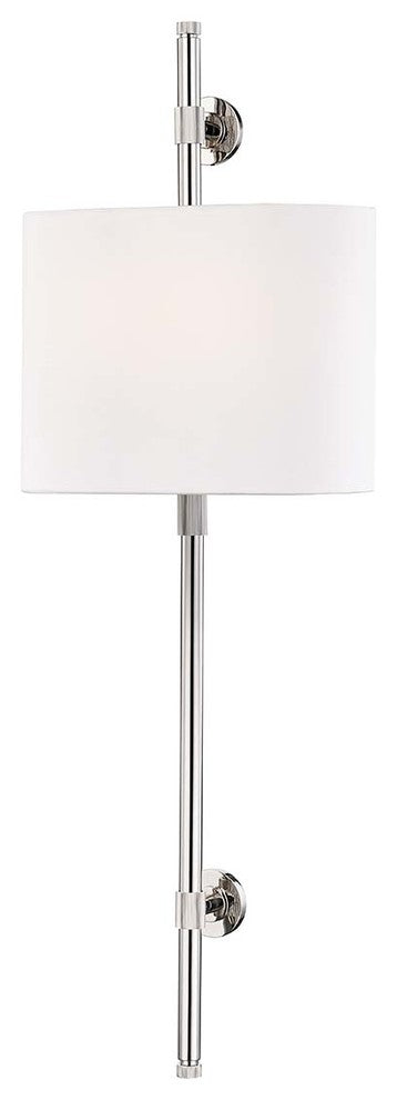 Bowery 2-Light Wall Sconce, Polished Nickel