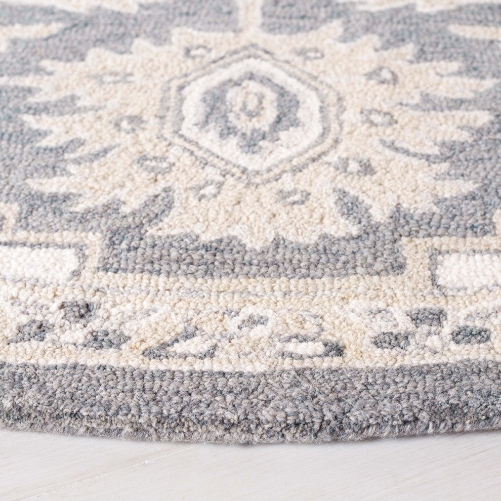 Safavieh Lauren Ralph Lauren Collection LRL6652 Rug, Grey/Ivory, 7' Round