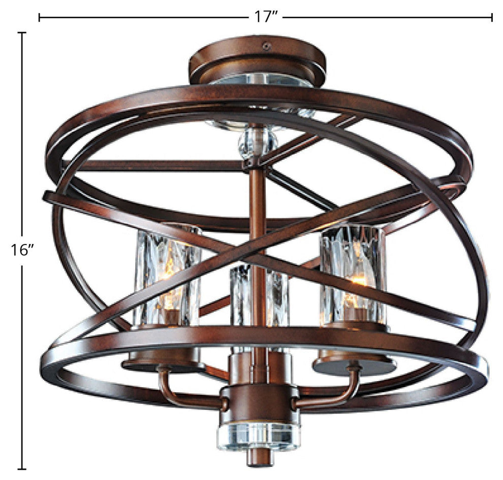 Eternity 3 Light Semi Flush Mount