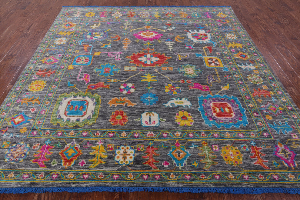 9' Square Turkish Oushak Handmade Wool Rug - Q15583