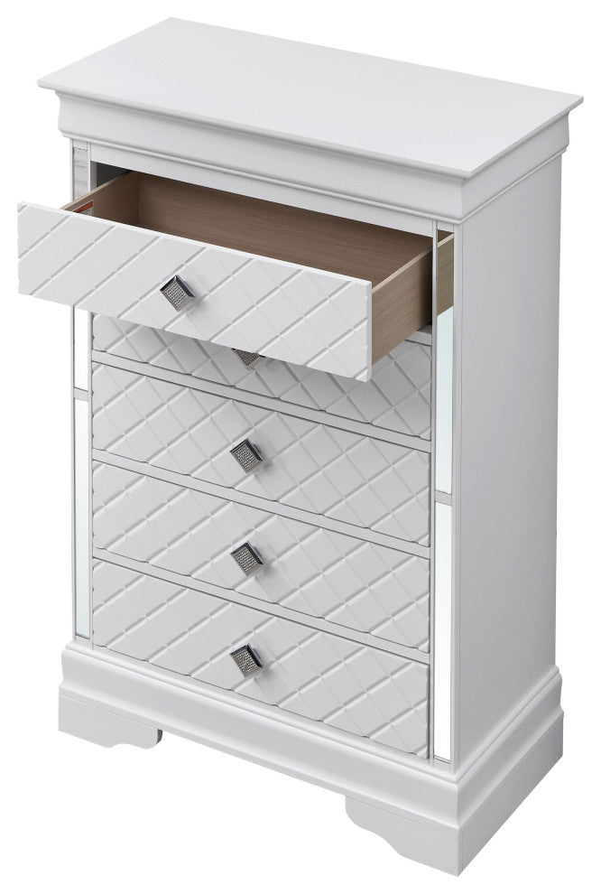 Verona 5-Drawer Chest, White