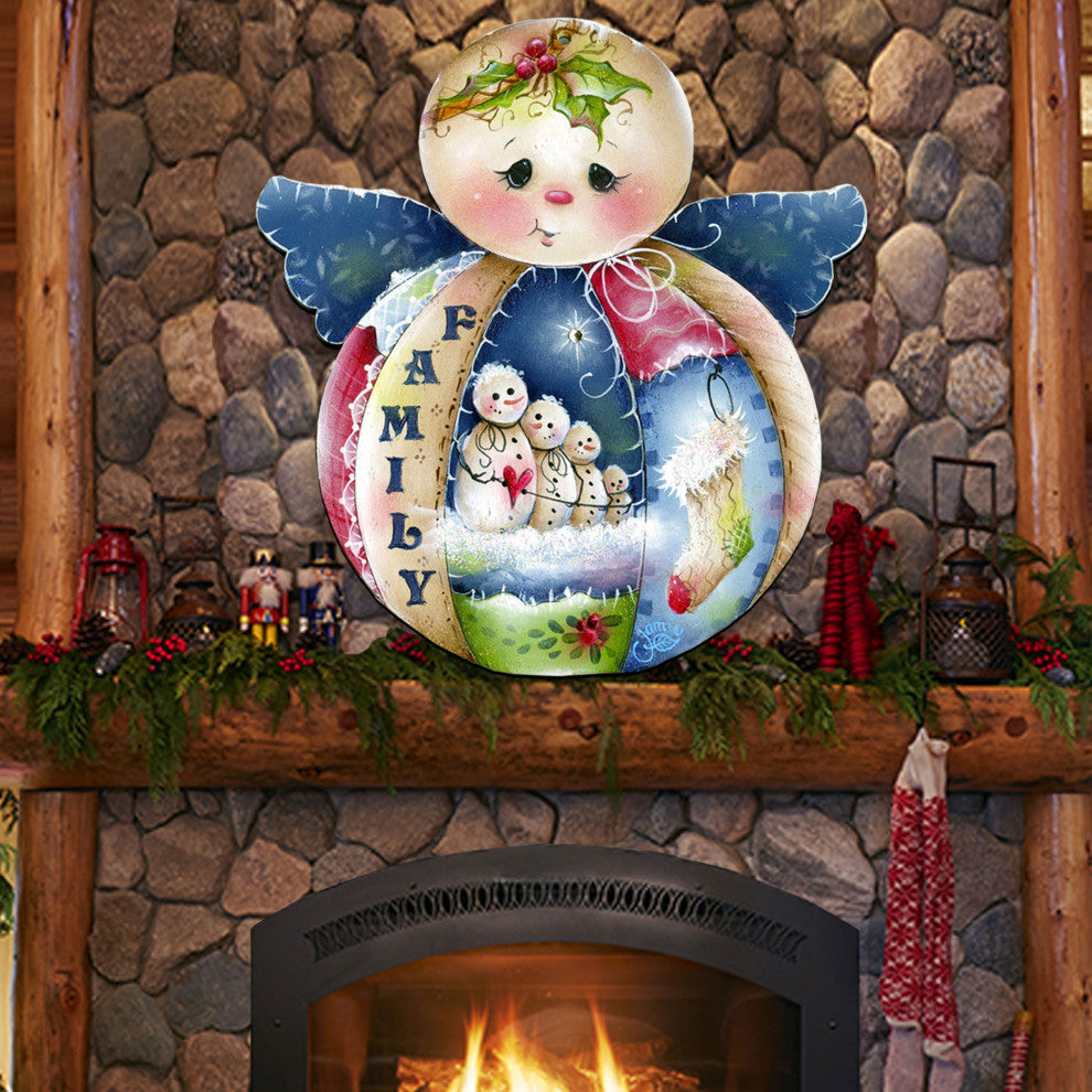 Family Snowman Door Hanger