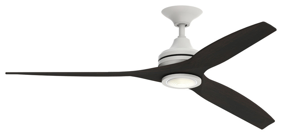 Fanimation Spitfire Ceiling 48" Fan With LED Light, Matte White/Dark Walnut