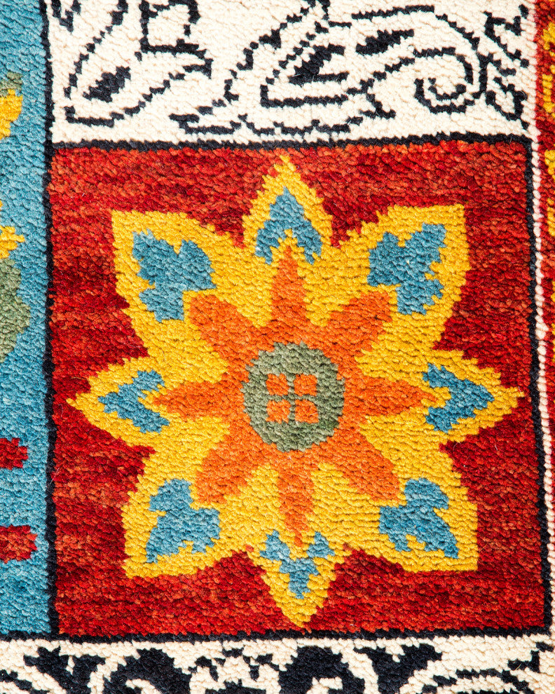 Suzani, One-of-a-Kind Hand-Knotted Area Rug Red, 3' 3 x 5' 3