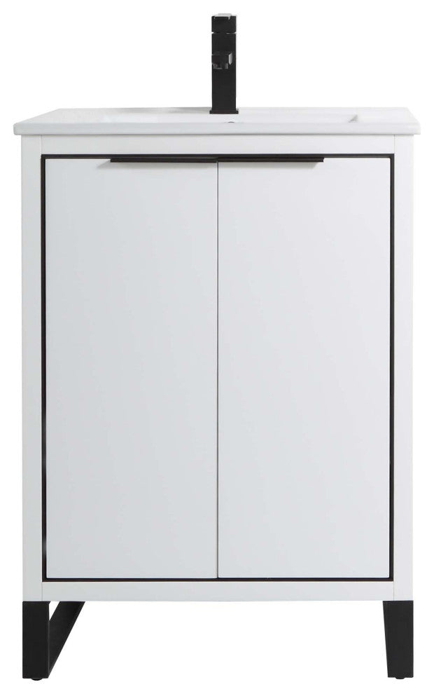 Fine Fixtures Opulence Collection Bathroom Vanity with White Ceramic Sink