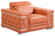 Rome Contemporary Genuine Italian Leather Armchair Camel