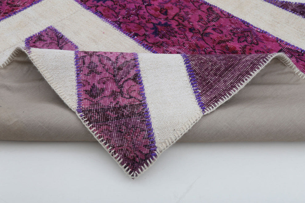 Rug N Carpet - Hand-knotted Turkish 6' 7'' x 9' 11'' Flag Patchwork Rug