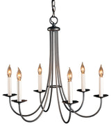 Simple Sweep 6 Arm Chandelier, Natural Iron Finish