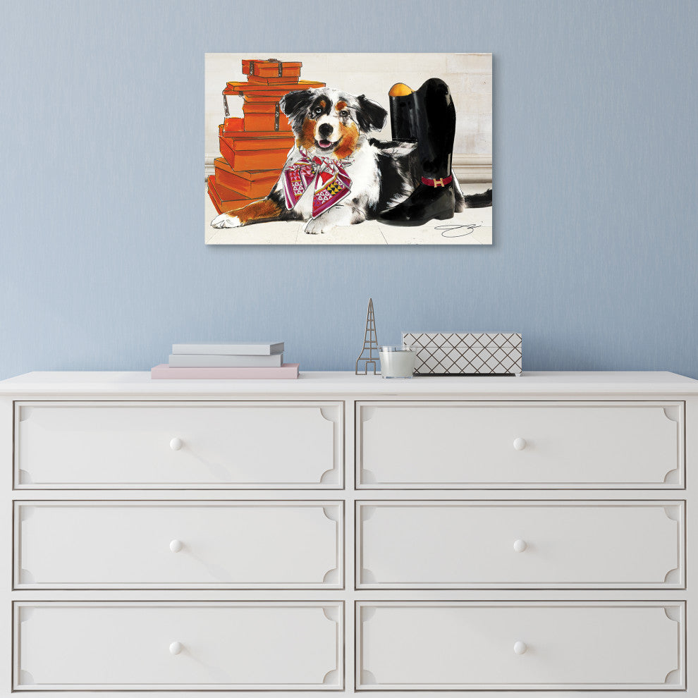 "Border Collie" Dog Wall Art Print Frameless Free Floating Tempered Glass Panel