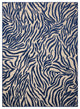 8 x 11 Navy Zebra Pattern Indoor Outdoor Area Rug
