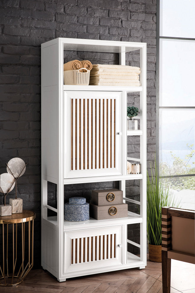 Athens 30" Bookcase Linen Cabinet, double-sided, Glossy White