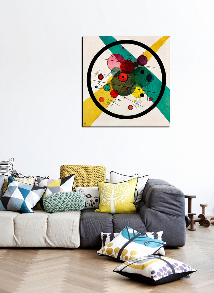 Epic Graffiti "Circles In A Circle" by Wassily Kandinsky Giclee Canvas, 18"x18"