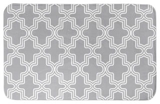 Gray Quatrefoil 34x21 Bath Mat