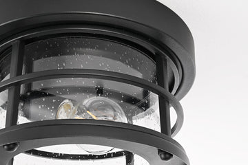 Home Living 10" Outdoor Flush Mount, Black