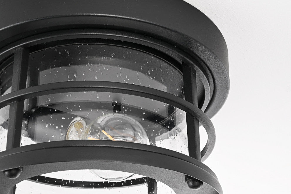 Home Living 10" Outdoor Flush Mount, Black