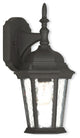 Outdoor Wall Lantern With Clear Water Glass, Textured Black