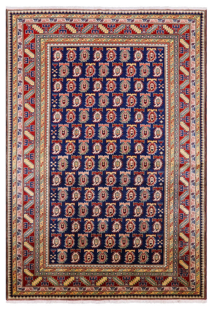 4' 10" X 6' 10" Super Kazak Handmade Rug Q5881