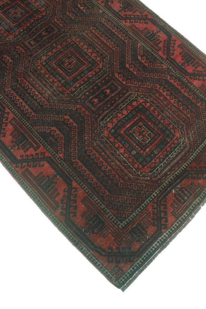 Semi-Antique Ayagoz Red/Charcoal Rug, 3'9x7'0