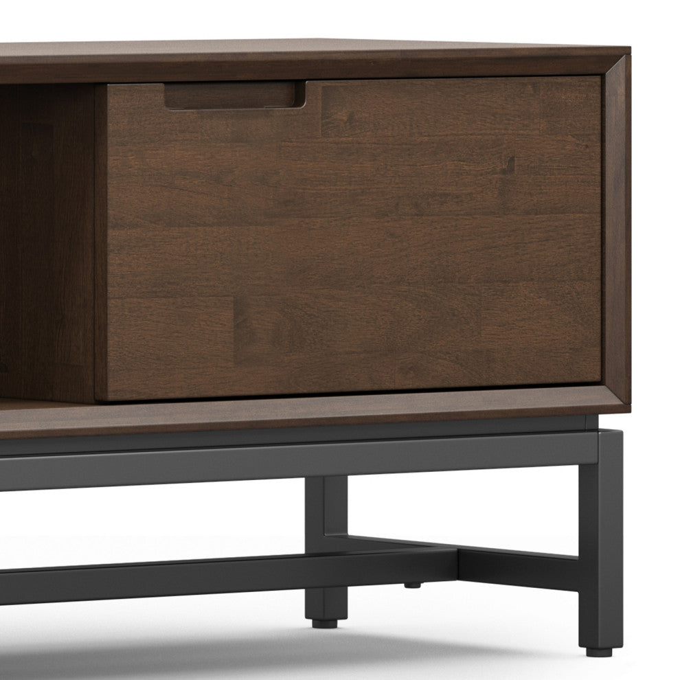 Banting Solid Hardwood 72" Low TV Stand, Walnut Brown