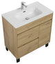 Alma Grace Natural Oak finish Freestanding Vanity With Porcelain sink, 32"