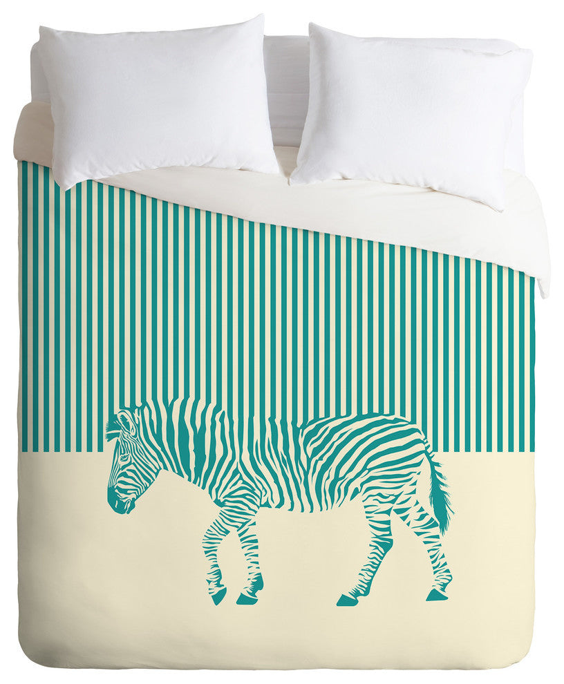 Deny Designs The Red Wolf The Zebra Duvet Cover Set