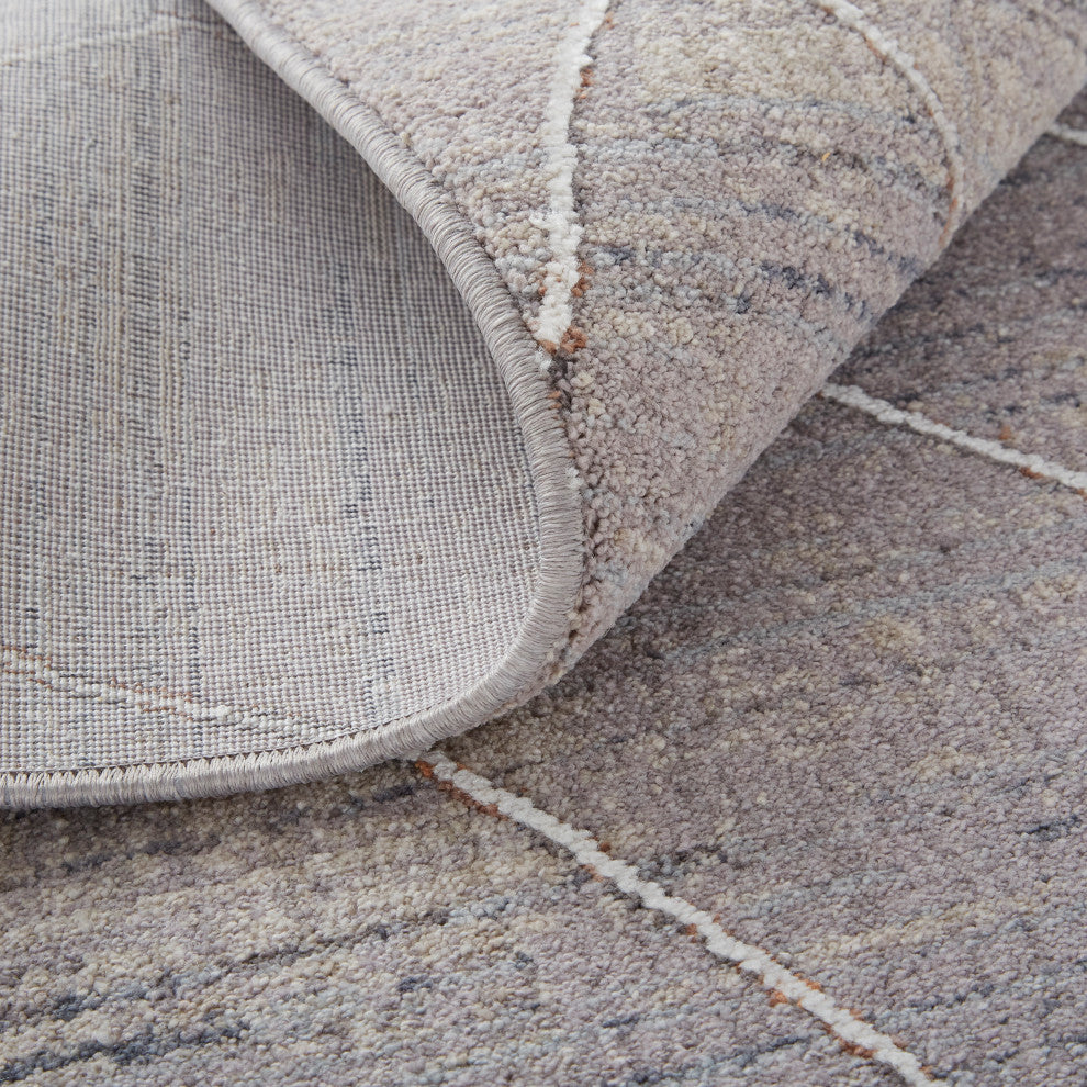 Weave & Wander Edwardo Linear Rug, Gray/Ivory, 1'-8" X 2'-10" Rug
