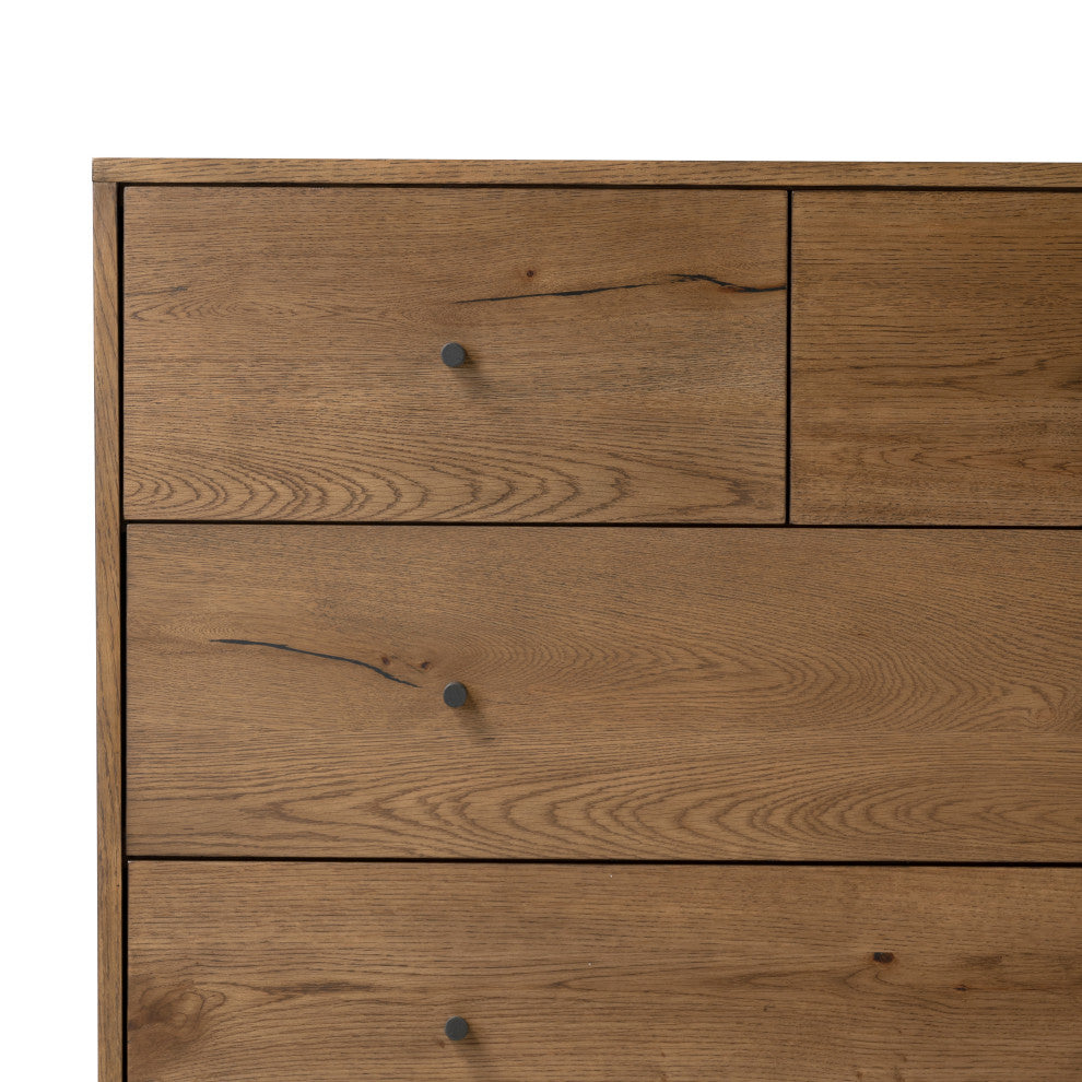 Eaton 5 Drawer Dresser-Amber Oak Resin