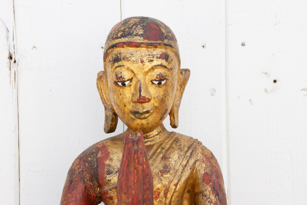 Burmese Sariputra Gilded Monk