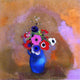 Odilon Redon Anemonies in a Blue Vase, Gallery Wrapped Canvas Print, 20"x20"