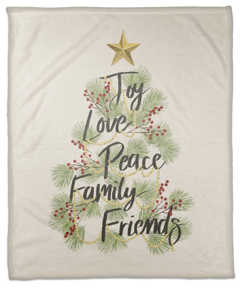 Christmas Tree Words Script 3 50x60 Coral Fleece Blanket